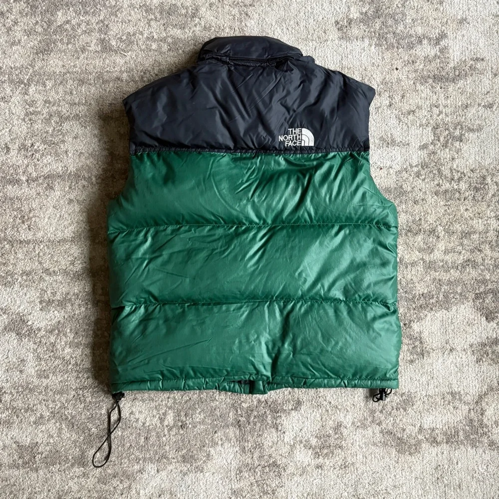 VTG 90s North Face Nuptse Evergreen & Black 700 Goose Down Gorpcore Puffer Vest